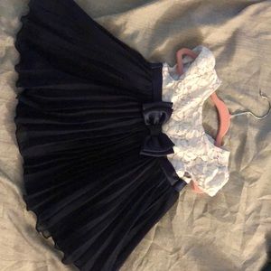 Blue and white baby girl dress